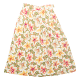 SK & COMPANY Womens A-Line Skirt Yellow Midi Floral UK 4