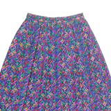 KORET Womens Pleated Skirt Blue Midi Crazy Pattern M