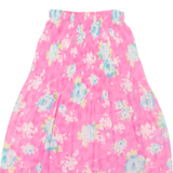 Womens A-Line Skirt Pink Long Floral XS