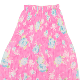 Womens A-Line Skirt Pink Long Floral XS