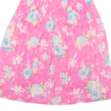 Womens A-Line Skirt Pink Long Floral XS