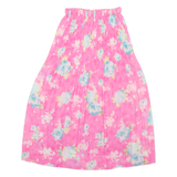 Womens A-Line Skirt Pink Long Floral XS