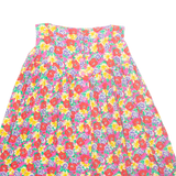 Womens A-Line Skirt Pink Midi Floral M