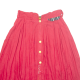 ANTHEA Buttoned Womens A-Line Skirt Red Long L