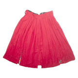 ANTHEA Buttoned Womens A-Line Skirt Red Long L