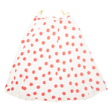 Womens Flare Skirt White Midi Polka Dot XS