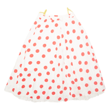 Womens Flare Skirt White Midi Polka Dot XS
