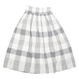 Womens A-Line Skirt White Midi Striped S