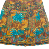 CONNECTIONS Womens A-Line Skirt Yellow Midi Crazy Pattern XS