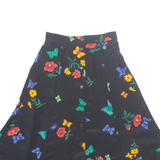 ALFRED DUNNER Womens Flare Skirt Black Midi Floral UK 6