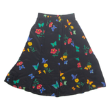 ALFRED DUNNER Womens Flare Skirt Black Midi Floral UK 6