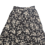 TALBOTS Buttoned Womens Flare Skirt Black Long Floral UK 12