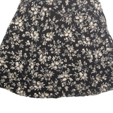 TALBOTS Buttoned Womens Flare Skirt Black Long Floral UK 12