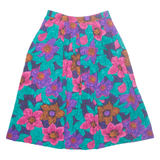 FIRE ISLANDER Womens A-Line Skirt Green Midi Floral M