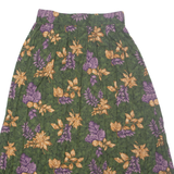 INTRIGUING THREADS Womens A-Line Skirt Green Long Floral M