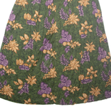 INTRIGUING THREADS Womens A-Line Skirt Green Long Floral M