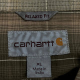 Carhartt Checked Short Sleeve Shirt - XL Brown Cotton