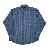 Wrangler Checked Shirt - Large Blue Cotton