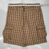 Lee Checked Cargo Shorts - 38W 10L Beige Cotton