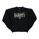 Harley Davidson Spellout Sweatshirt - Medium Black Cotton