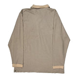 Chaps Ralph Lauren Striped Long Sleeve Polo Shirt - XL Beige Cotton Blend