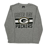 Age 10-12 Nfl Green Bay Packers Long Sleeve T-Shirt - Medium Gray Cotton