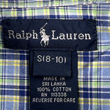 Age 8-10 Ralph Lauren Checked Short Sleeve Shirt - Small Blue Cotton