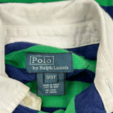Age 3 Polo By Ralph Lauren Striped Polo Shirt - 2XS Green Cotton