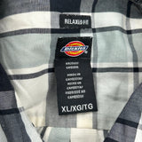 Dickies Checked Short Sleeve Shirt - XL Black Cotton