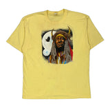 Made In USA Single Stitch Unbranded Graphic T-Shirt - Large Yellow Cotton