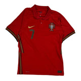 2020-21 #7 Ronaldo Portugal National Team Nike Home Football Shirt - Medium Red Polyester