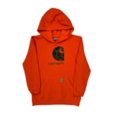 Age 14-16 Carhartt Graphic Hoodie - Large Orange Cotton