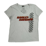 Harley Davidson Graphic T-Shirt - Large White Cotton