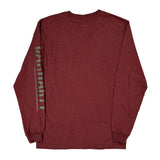 Carhartt Spellout Long Sleeve T-Shirt - Small Burgundy Cotton
