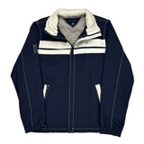 Tommy Hilfiger Striped Windbreaker - Small White Polyester