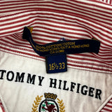 Tommy Hilfiger Striped Shirt - Large Red Cotton
