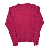 Polo By Ralph Lauren Cable Knit Sweater - Large Pink Cotton