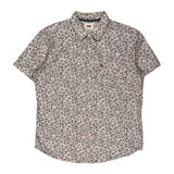 Levis Floral Short Sleeve Shirt - Large Black Cotton