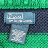 Polo By Ralph Lauren Striped 1/4 Zip - Medium Green Cotton
