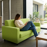 Anyhouz 3 Seater Sofa Cover Plain Apple Green Style and Protection For Living Room Sofa Chair Elastic Stretchable Slipcover