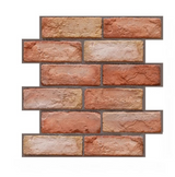 Anyhouz 10pcs Orange Vinyl Wall Tiles – Textured Brick Pattern Design, Waterproof