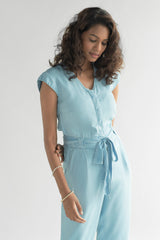 Evening Chai Jumpsuit in Blue Denim