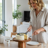 Anygleam Natural Wood Wooden Cake Stand Food Kitchen Tableware