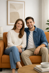 Anyseat 2-Seater Sofa Cover – Plain Caramel Style Slipcover for Living Room Chair Protection