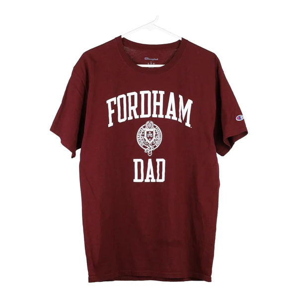 Vintage burgundy Fordham Dad Champion T-Shirt - mens large