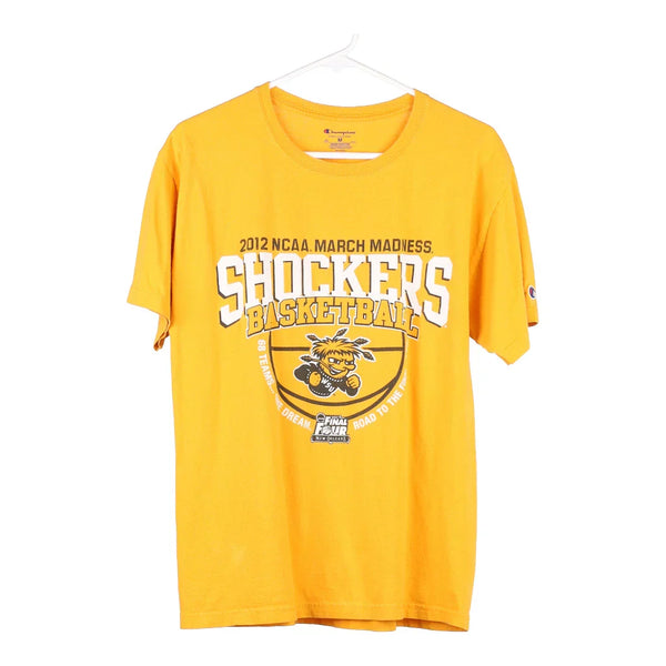 Vintage yellow Shockers Basketball NCAA Champion T-Shirt - mens medium