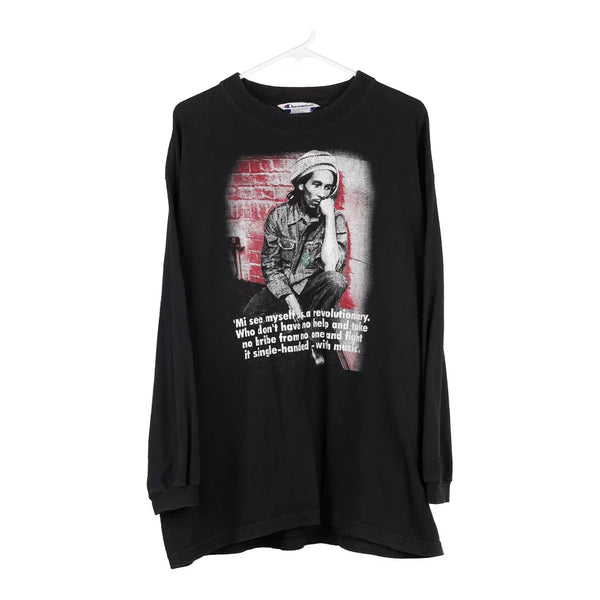Vintage black Bob Marley Champion Long Sleeve T-Shirt - mens x-large