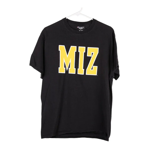 Vintage black MIZ Champion T-Shirt - mens large