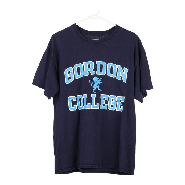 Vintage navy Gordon College Champion T-Shirt - mens large