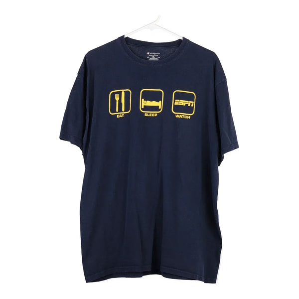 Vintage navy Eat, Sleep, Watch ESPN Champion T-Shirt - mens x-large